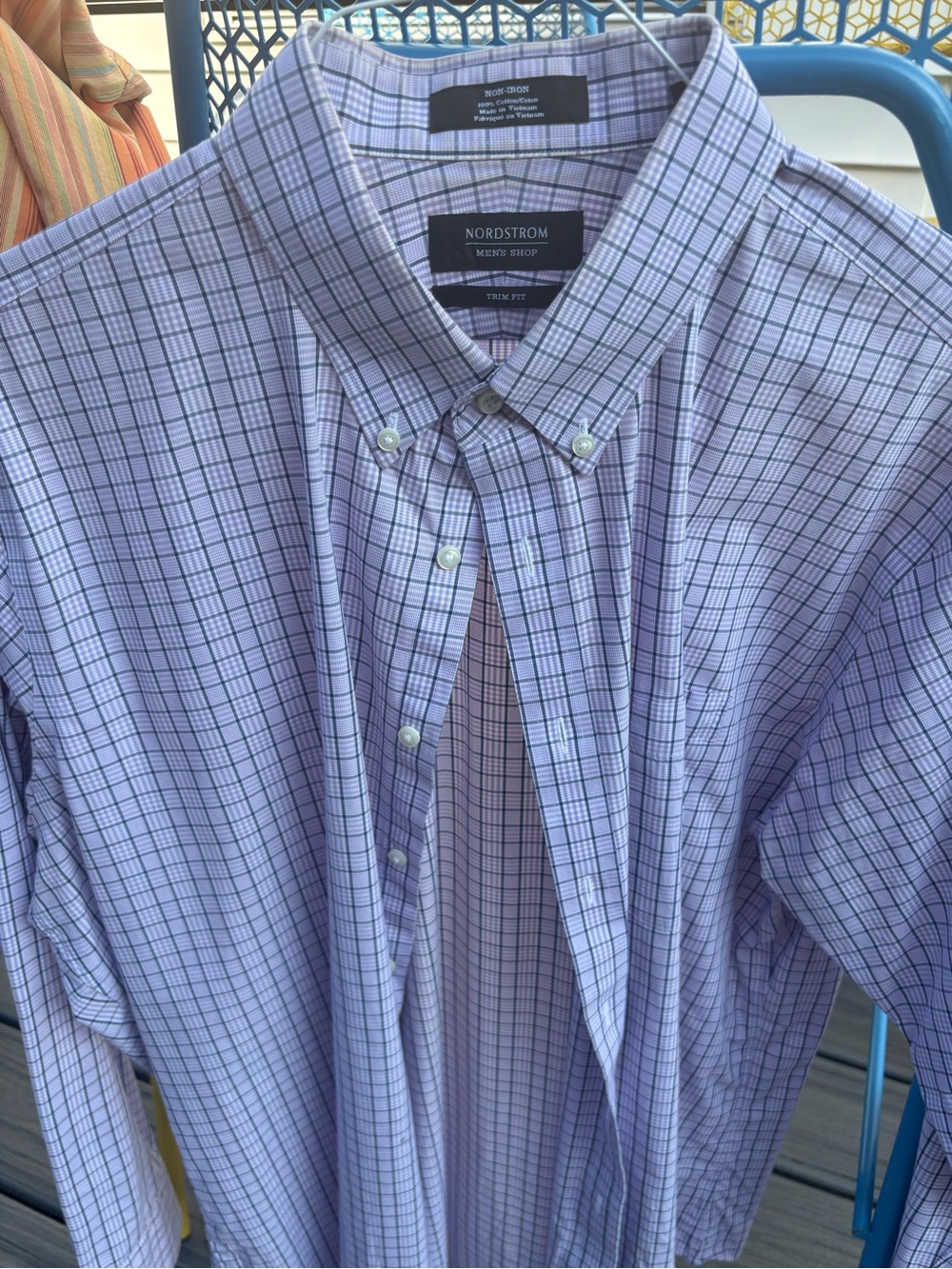 Nordstrom Men’s Light Purple Plaid Button-Down Shirt